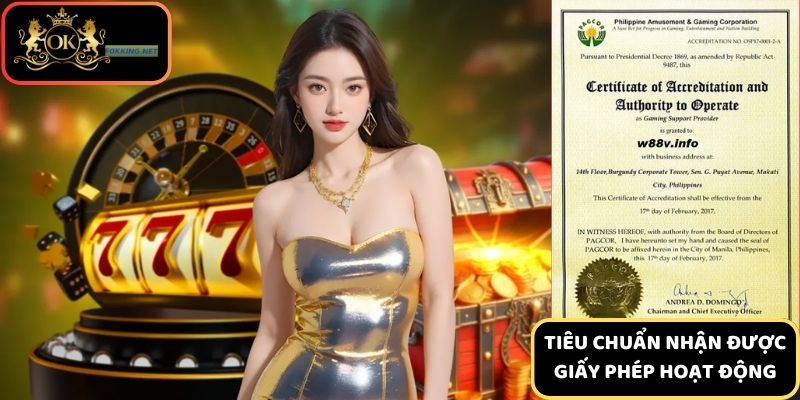 Okking sở hữu nhiều giấy phép hoạt động uy tín